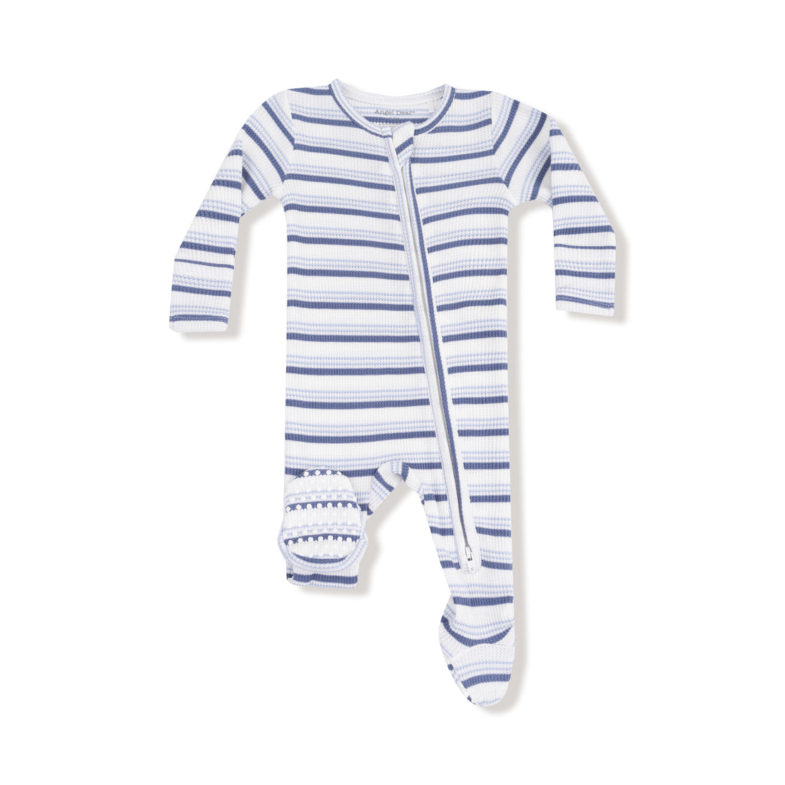 Vintage Stripe Blue 2 Way Zipper Footie