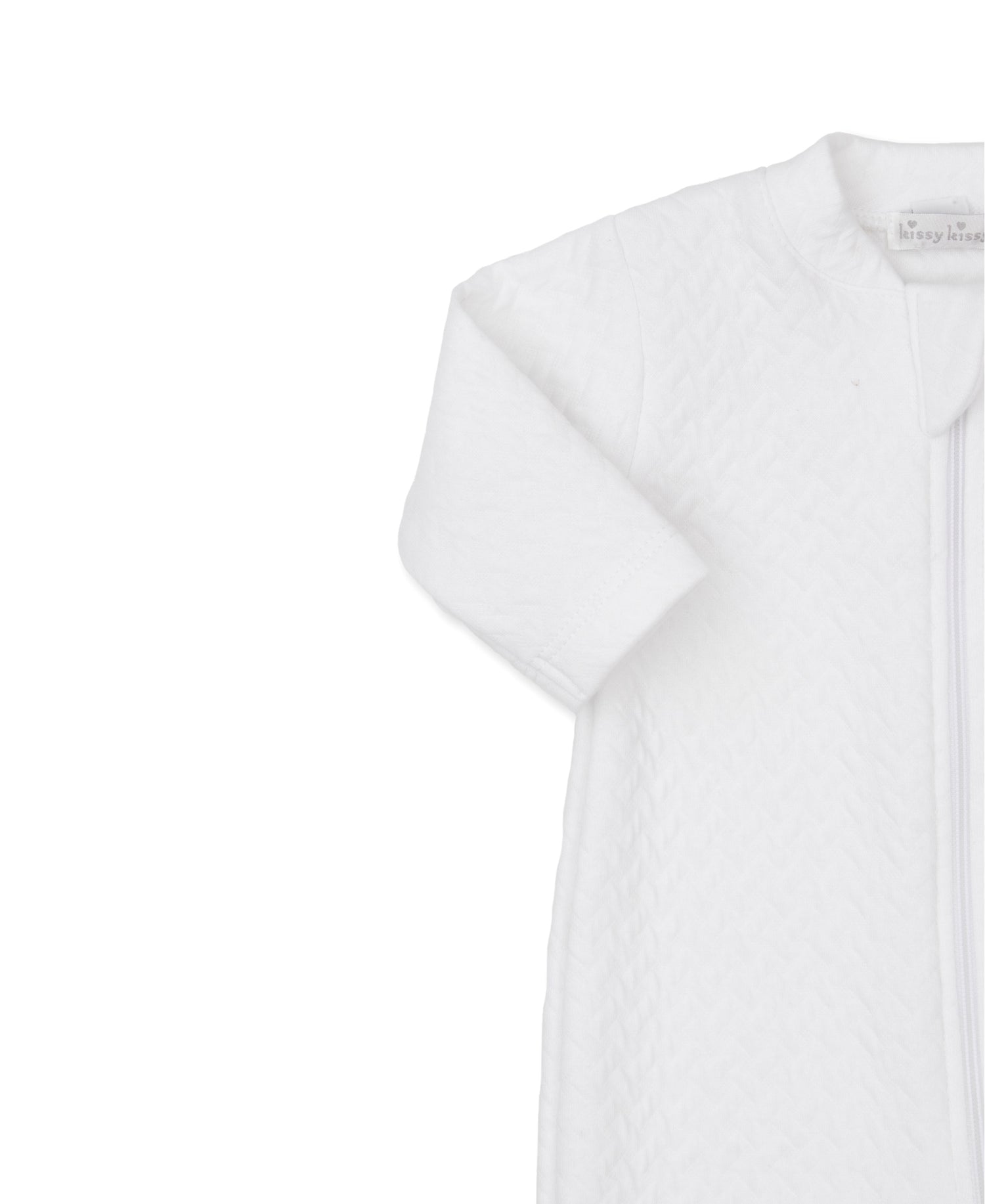 Kissy Kissy Jacquard Zip Footie: White