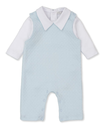 Kissy Kissy Jacquard Overall Set (2-Piece) - Light Blue