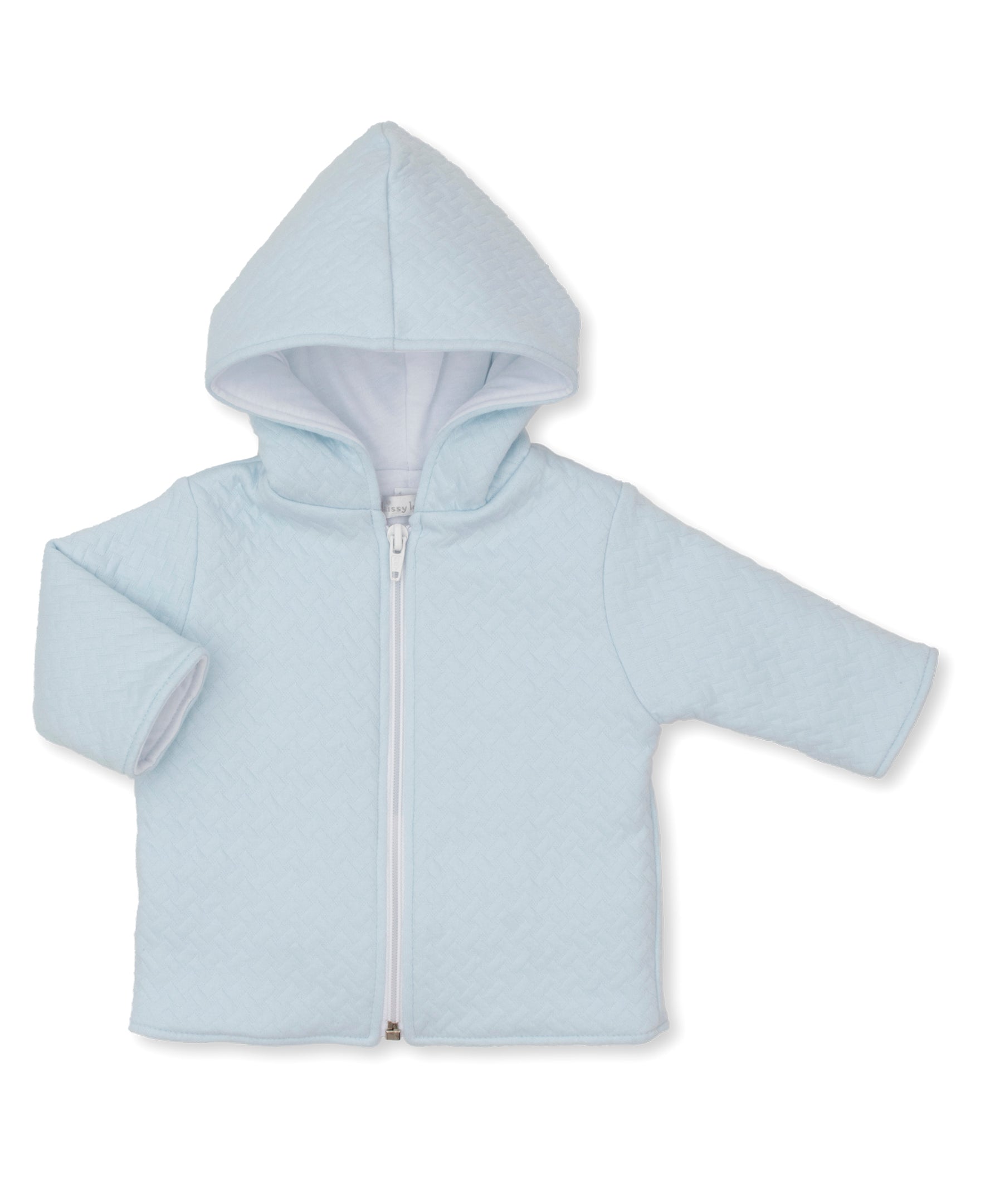 Kissy Kissy Jacquard Padded Zip Jacket - Light Blue