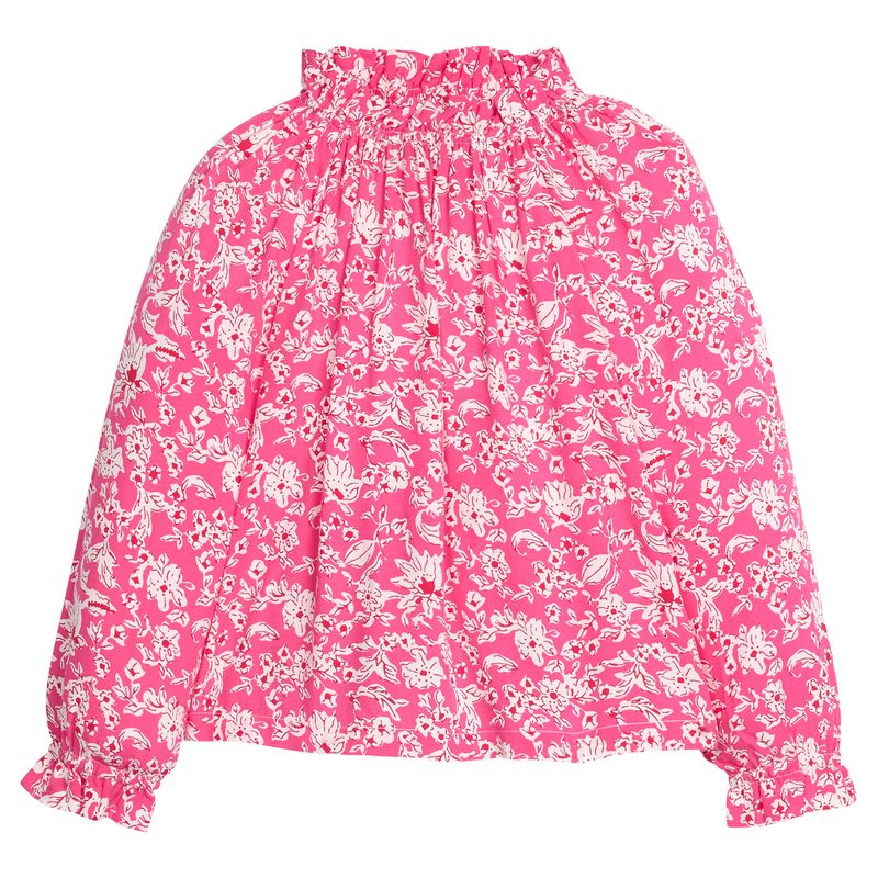 Tory Top: Hot Pink Abstract Floral