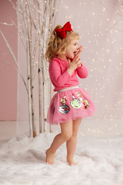 Pink Christmas Ornament Sequin Tutu