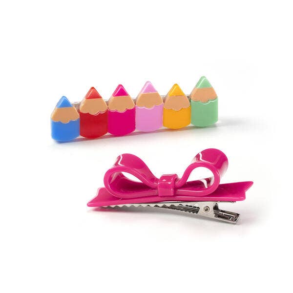 Pencils Vibrant Colors &amp; Bowtie Alligator Clips