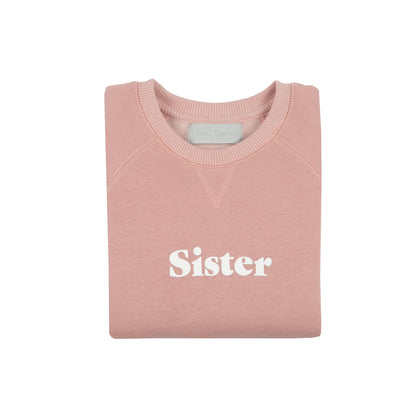 &quot;Sister&quot; Sweatshirt: Faded Blush