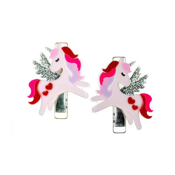 Unicorn Valentine Alligator Clips