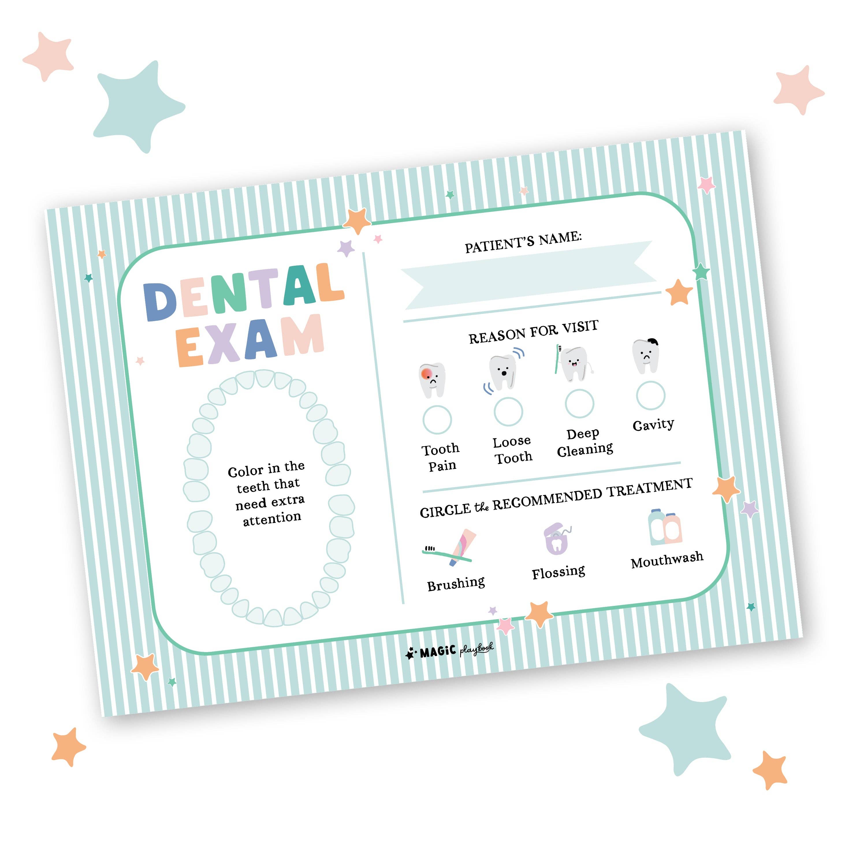 Dentist Pretend Play Notepad