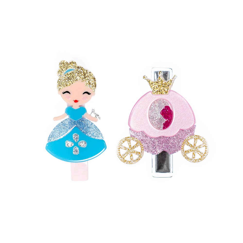 Cute Doll Blue Dress + Carriage Alligator Clips