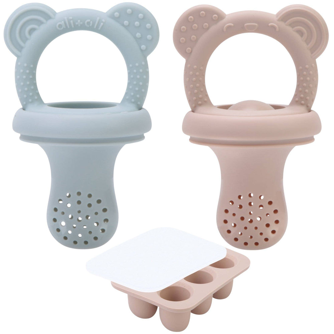 Food &amp; Fruit Pacifier Feeder &amp; Freezer Tray (Mist-Taupe) 3pc