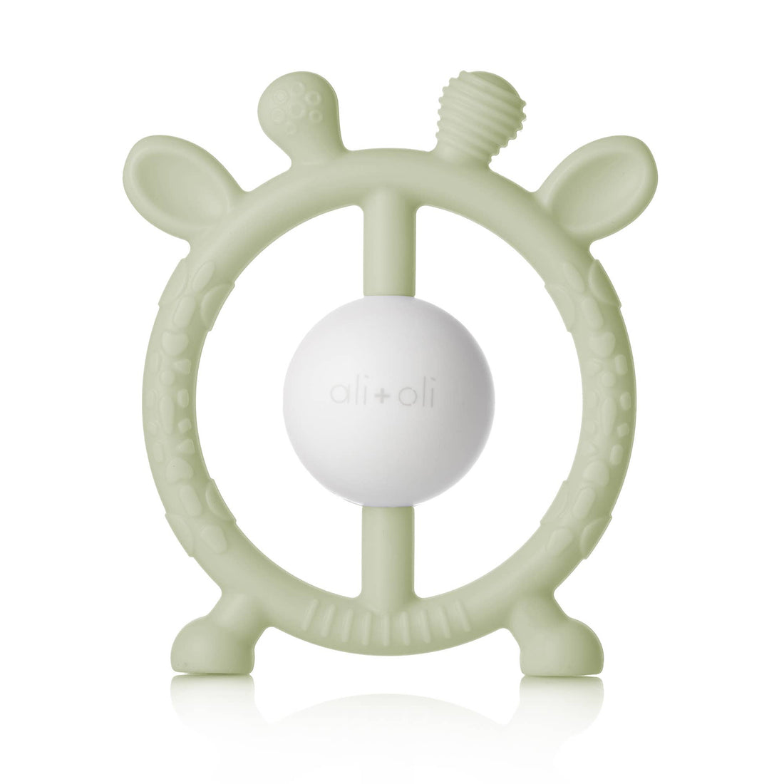 Giraffe Teether &amp; Rattle Food-Grade Silicone Toy: Sage