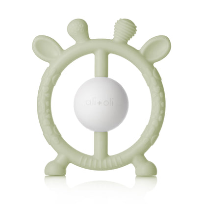 Giraffe Teether &amp; Rattle Food-Grade Silicone Toy: Sage