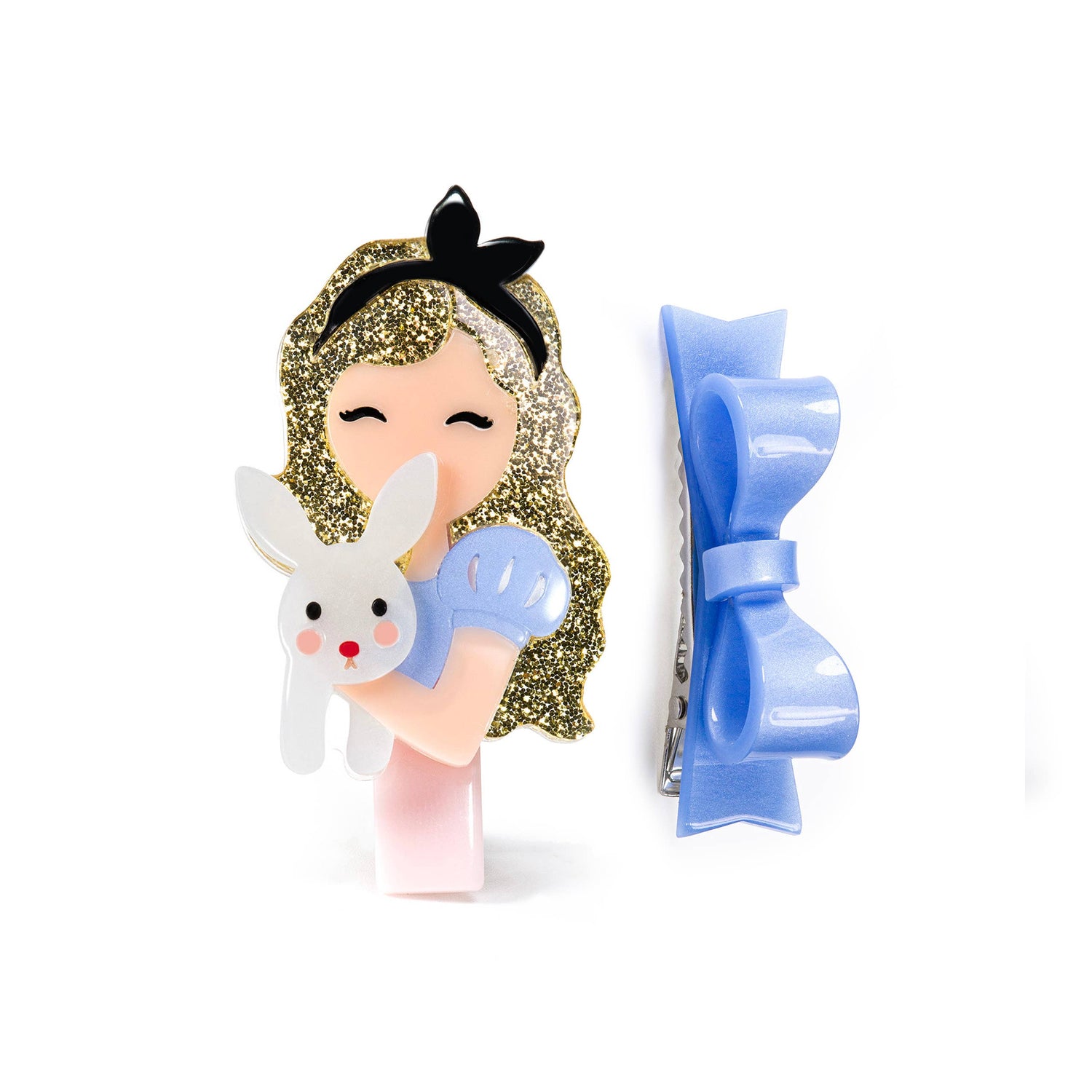 Cute Doll Alice With Bunny and Bow Hair Clips