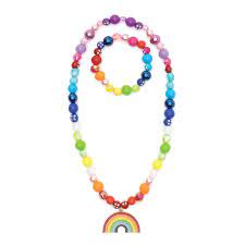 Great Pretenders Double Rainbow Necklace &amp; Bracelet Set, 2pc