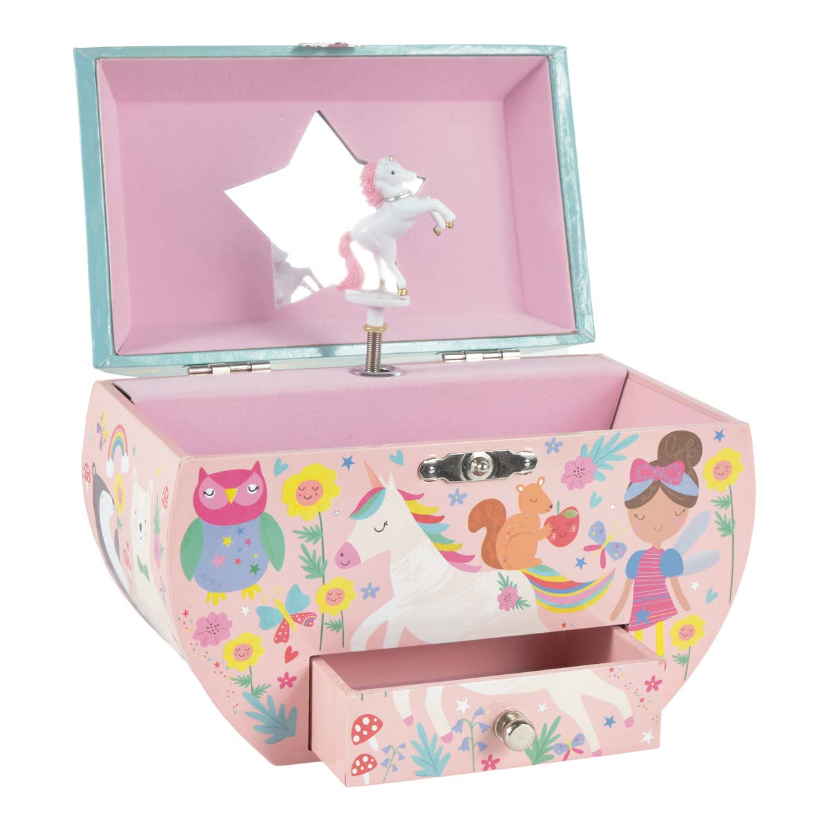 Musical Jewellery Box Oval Shape: Rainbow Fairy