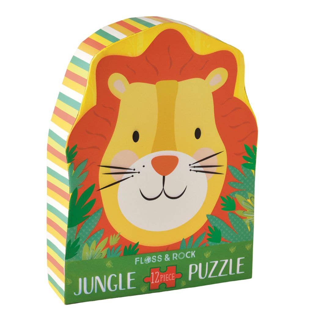 12pc Jigsaw with Shaped Box: Lion